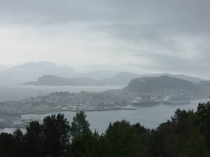 View back to Alesund from Sukkertoppen