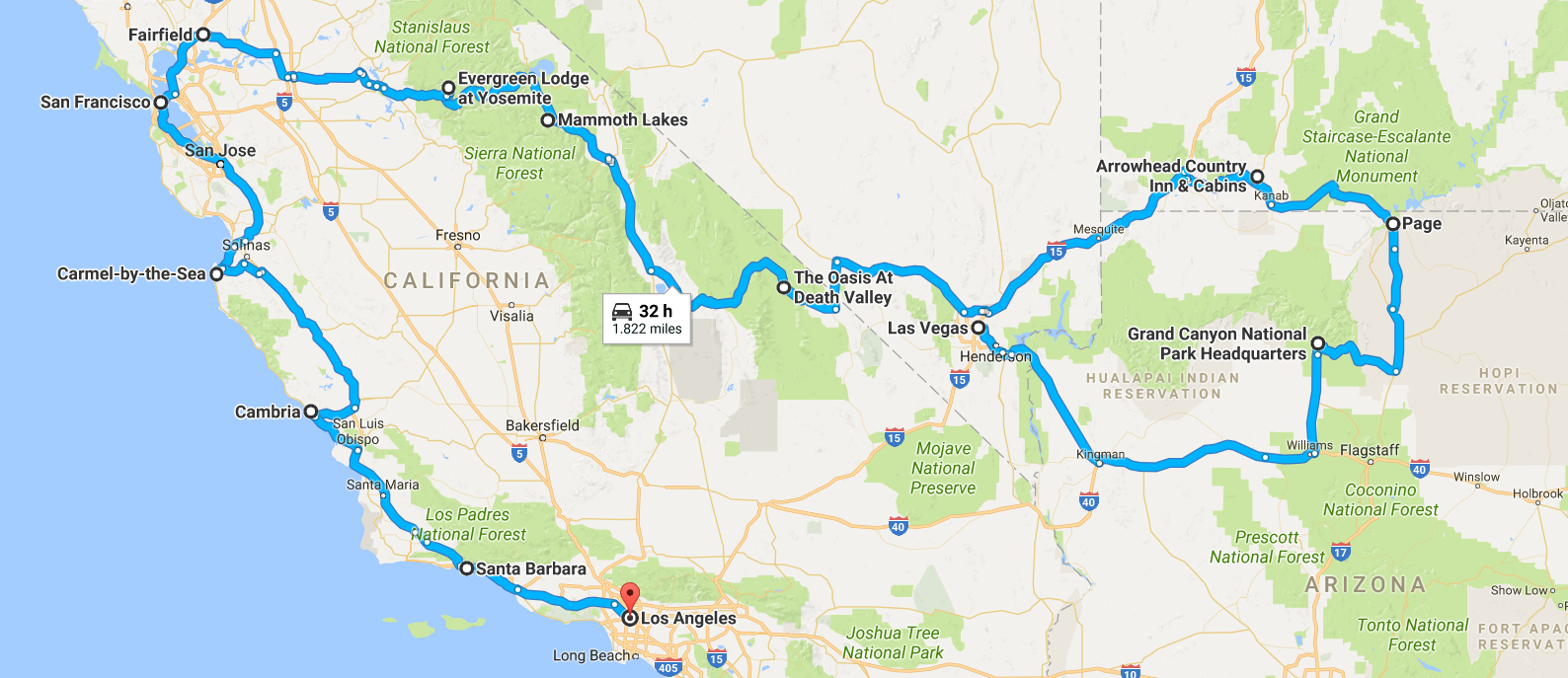 road trip from maryland to las vegas